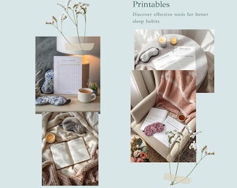 Rejestrator snu do druku | Dzienny i tygodniowy dziennik snu | Planer dobrego samopoczucia | Pobieranie cyfrowe