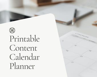 Kalendarz treści w mediach społecznościowych do druku | Planer miesięczny i tygodniowy | Śledzenie pomysłów na treści i analiz | Pobieranie cyfrowe