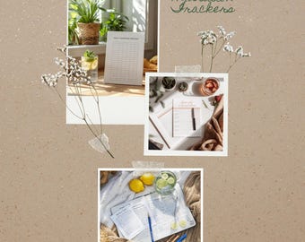 Dziennik nawadniania do druku | Dzienny i tygodniowy dziennik nawadniania | Minimalistyczny dziennik dbania o siebie | Pobierz wersję cyfrową