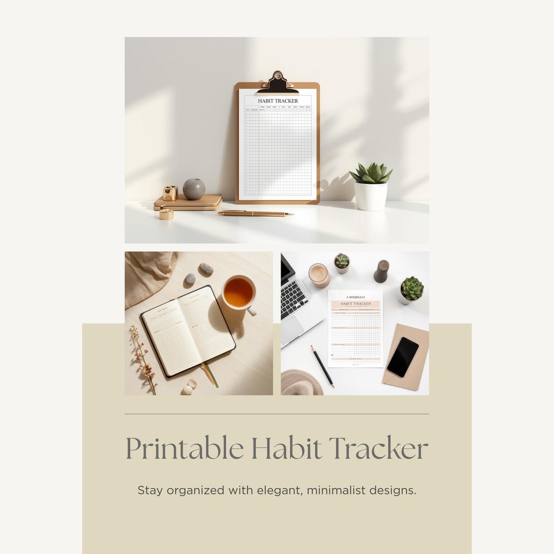 Monthly & Weekly Habit Tracker | Minimalist Planner | Productivity ...