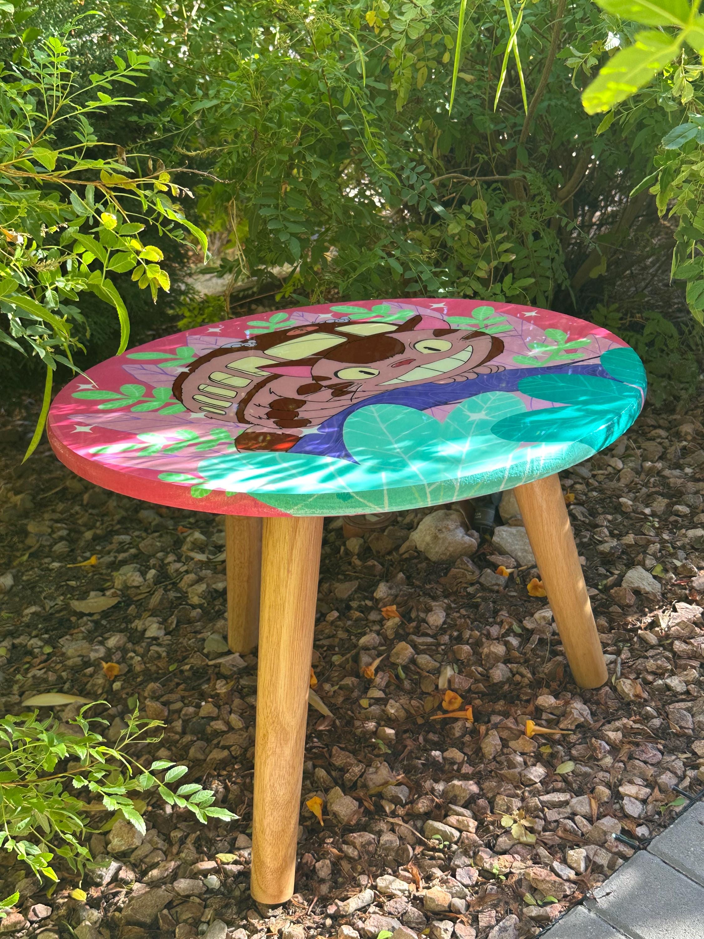 Handmade Anime Epoxy Resin Side Table, Glossy Kawaii Coffee Table ...