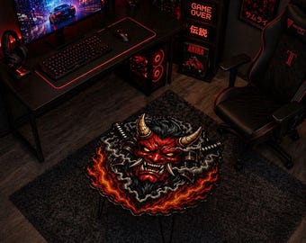 Handmade Oni Demon Coffee Table – Japanese Samurai Gaming Decor