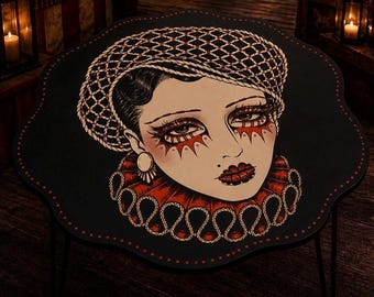 Red Velvet Harlequin Coffee Table