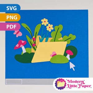 Bestandsmap Nostalgische bloemen - Cricut SVG-bestanden, Papercraft, Glowforge, vinylsnijder, silhouet, lasersnijder