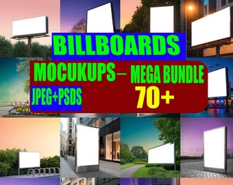Billboard Mockups Mega Bundle – 70+ png+psds Street Advertising Poster  | Outdoor Commercial Sign Mockups