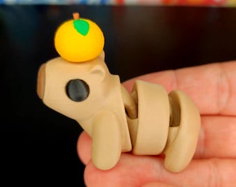 Capibara con sombrero magnético de fruta yuzu - ¡Impreso en 3D!