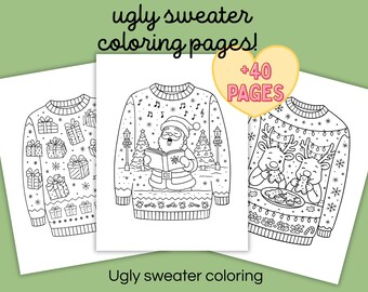Ugly Sweater Coloring Pages for Kids – 43 Fun Holiday Designs PDF