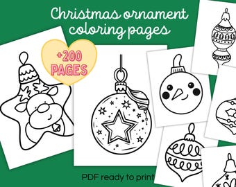 Christmas Ornament Coloring Book – 207 Printable Pages (US Letter PDF)