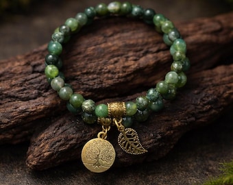 Tree of Life Bracelet | Natural Energy Talisman | Forest Symbol Gemstone Bracelet