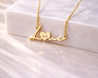 Custom Engraved Heart Necklace – Personalized Love Pendant, Ideal Gift for Her
