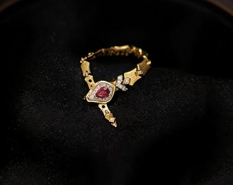 Serpentine Bone Ring | Dark Gothic Snake Jewelry, Adjustable Alloy Plated