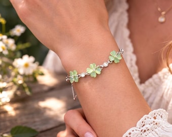 Floral Bracelet | Alloy Silver Gold Plated Wrist Garden Jewelry