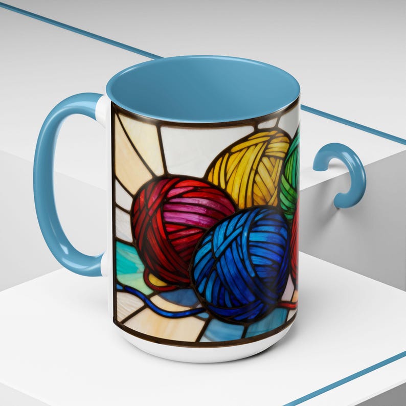 Craft Lover Gift for Mom Birthday Gift Yarn Mug Knitting Coffee Cup Gift for Grandma Knitters Mug Crocheters Gift Idea for Fiber Art Yarn image 16