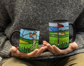 Golfing Gift for Dad Birthday Gift Golf Mug Fathers Day Gift for Husband Golfer Coffee Cup Gift for Him Golf Lover Mug Tee Time Gift for Son