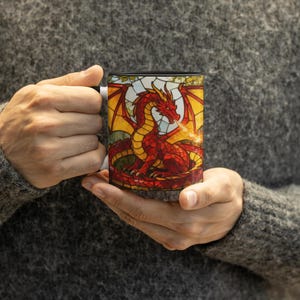 Fantasy Lover Gift for Him Birthday Gift Dragon Mug Fathers Day Gift Idea for Husband Tabletop RPG Gift for Boyfriend Dragon Lover Gift image 2