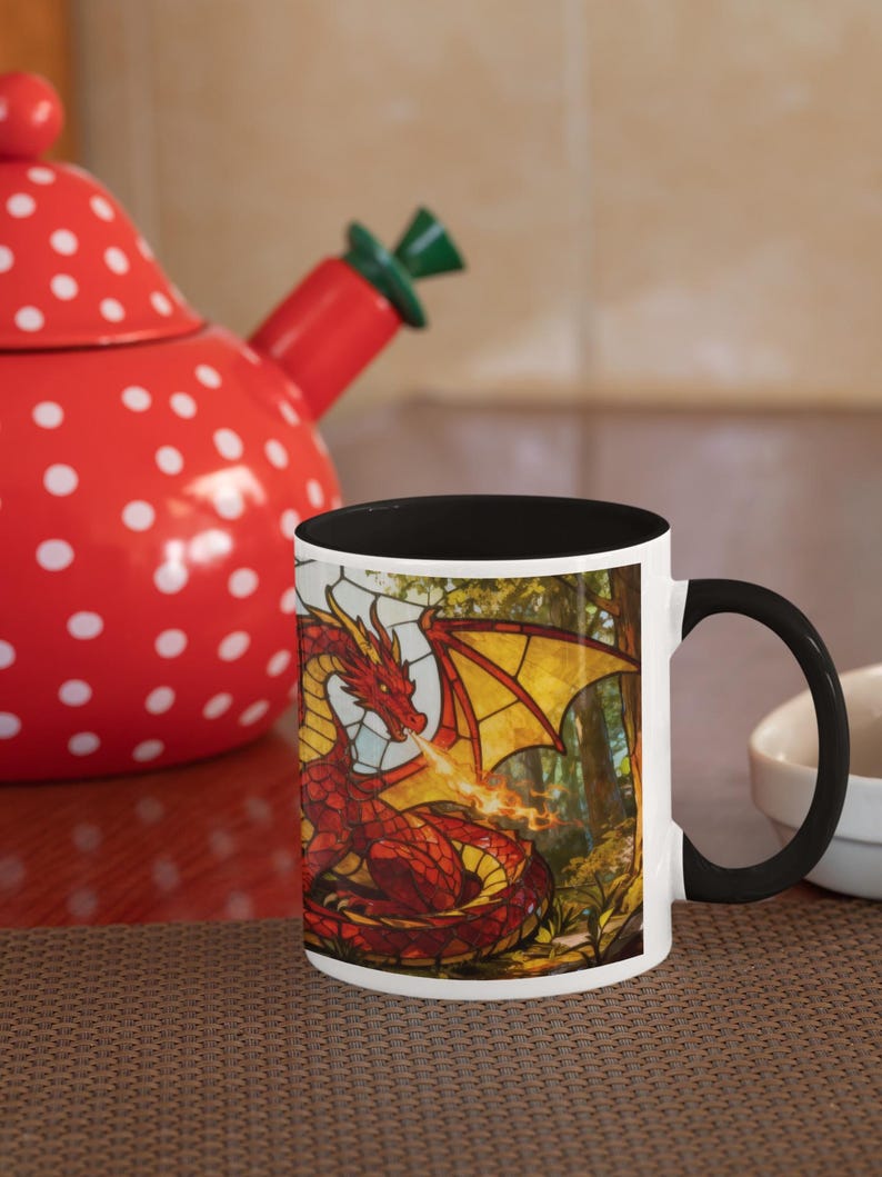 Fantasy Lover Gift for Him Birthday Gift Dragon Mug Fathers Day Gift Idea for Husband Tabletop RPG Gift for Boyfriend Dragon Lover Gift image 8