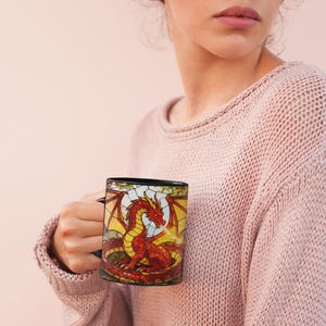 Fantasy Lover Gift for Him Birthday Gift Dragon Mug Fathers Day Gift Idea for Husband Tabletop RPG Gift for Boyfriend Dragon Lover Gift image 6