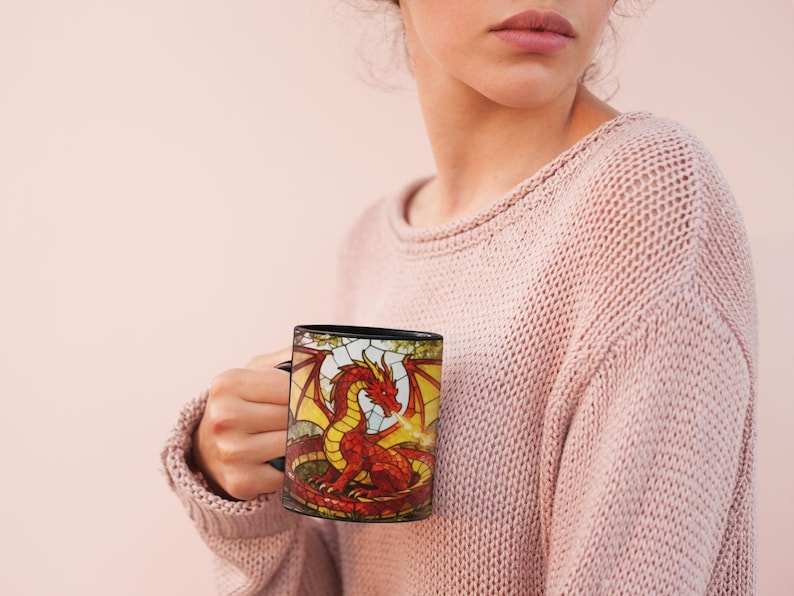 Fantasy Lover Gift for Him Birthday Gift Dragon Mug Fathers Day Gift Idea for Husband Tabletop RPG Gift for Boyfriend Dragon Lover Gift image 6