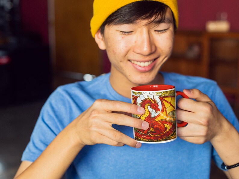 Fantasy Lover Gift for Him Birthday Gift Dragon Mug Fathers Day Gift Idea for Husband Tabletop RPG Gift for Boyfriend Dragon Lover Gift image 9