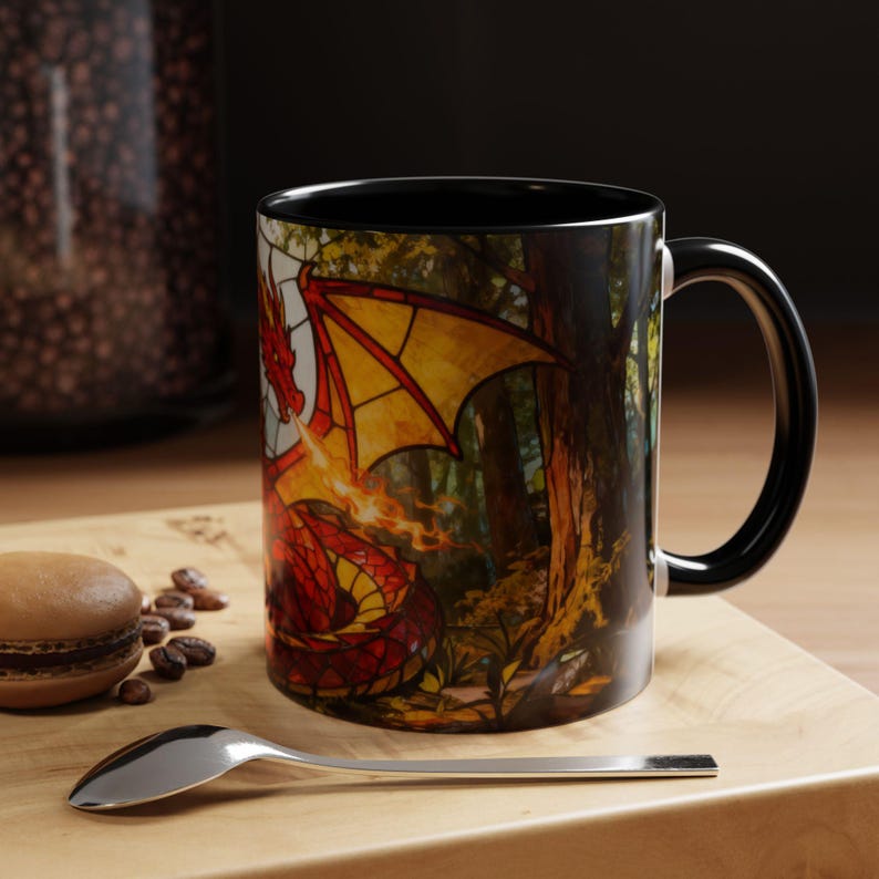 Fantasy Lover Gift for Him Birthday Gift Dragon Mug Fathers Day Gift Idea for Husband Tabletop RPG Gift for Boyfriend Dragon Lover Gift image 14