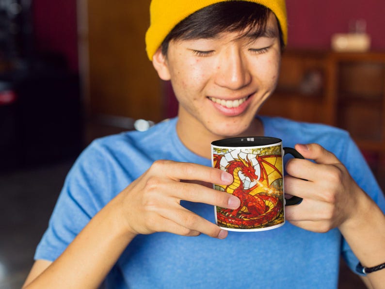 Fantasy Lover Gift for Him Birthday Gift Dragon Mug Fathers Day Gift Idea for Husband Tabletop RPG Gift for Boyfriend Dragon Lover Gift image 10