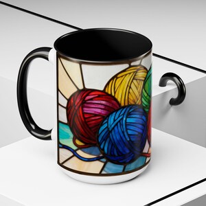 Craft Lover Gift for Mom Birthday Gift Yarn Mug Knitting Coffee Cup Gift for Grandma Knitters Mug Crocheters Gift Idea for Fiber Art Yarn image 13