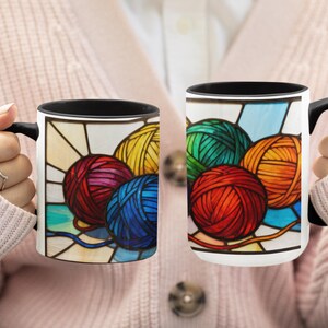 Craft Lover Gift for Mom Birthday Gift Yarn Mug Knitting Coffee Cup Gift for Grandma Knitters Mug Crocheters Gift Idea for Fiber Art Yarn image 20