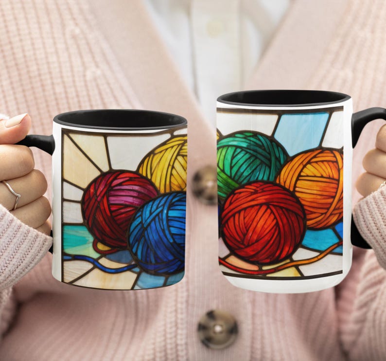 Craft Lover Gift for Mom Birthday Gift Yarn Mug Knitting Coffee Cup Gift for Grandma Knitters Mug Crocheters Gift Idea for Fiber Art Yarn image 20