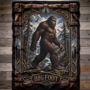 Bigfoot Lover Gift for Dad Birthday Bigfoot Blanket Gift for Him Sasquatch Gift for Husband Goblincore Decor Gift for Conspiracy Theory Fan