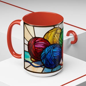 Craft Lover Gift for Mom Birthday Gift Yarn Mug Knitting Coffee Cup Gift for Grandma Knitters Mug Crocheters Gift Idea for Fiber Art Yarn image 14