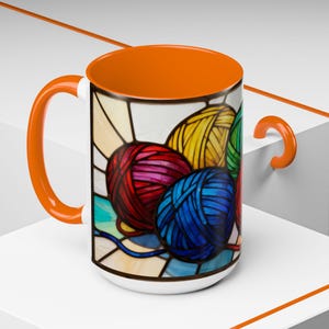 Craft Lover Gift for Mom Birthday Gift Yarn Mug Knitting Coffee Cup Gift for Grandma Knitters Mug Crocheters Gift Idea for Fiber Art Yarn image 15