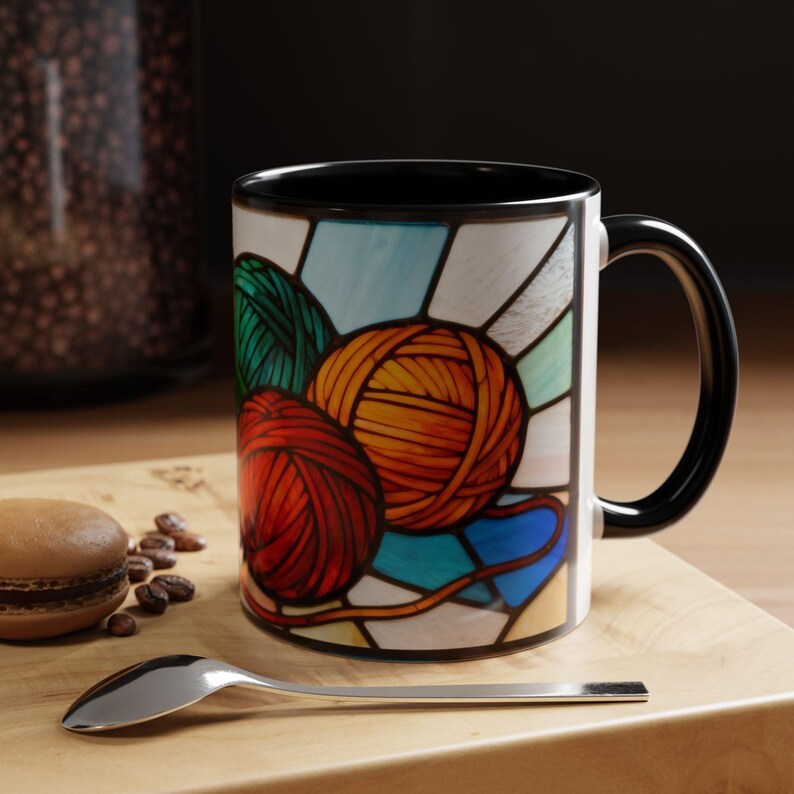 Craft Lover Gift for Mom Birthday Gift Yarn Mug Knitting Coffee Cup Gift for Grandma Knitters Mug Crocheters Gift Idea for Fiber Art Yarn image 9