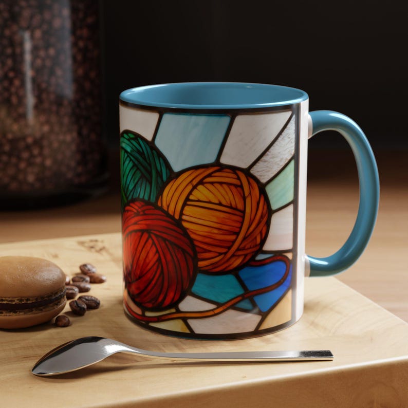 Craft Lover Gift for Mom Birthday Gift Yarn Mug Knitting Coffee Cup Gift for Grandma Knitters Mug Crocheters Gift Idea for Fiber Art Yarn image 12
