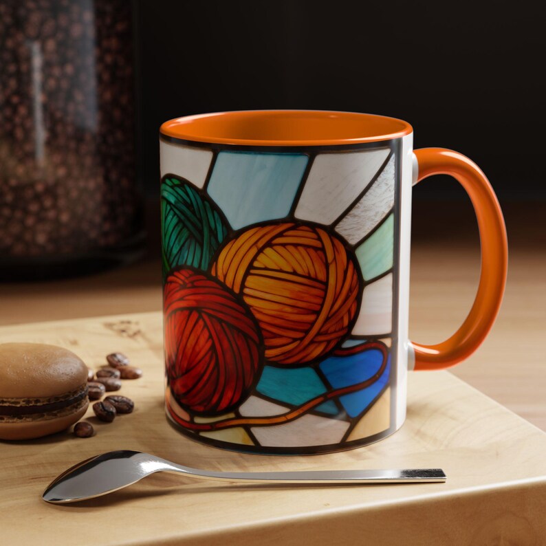 Craft Lover Gift for Mom Birthday Gift Yarn Mug Knitting Coffee Cup Gift for Grandma Knitters Mug Crocheters Gift Idea for Fiber Art Yarn image 11
