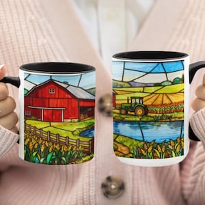 Farming Gift for Him Farm Mug Farm Lover Gift for Dad Birthday Gift Idea Farm Love Mug Country Farmhouse Gift for Mom Rustic Farmhouse Decor