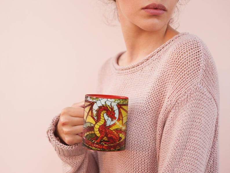 Fantasy Lover Gift for Him Birthday Gift Dragon Mug Fathers Day Gift Idea for Husband Tabletop RPG Gift for Boyfriend Dragon Lover Gift image 5