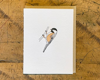 Black-capped Chickadee Letterpress Card