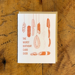 Wurst Birthday Letterpress Card