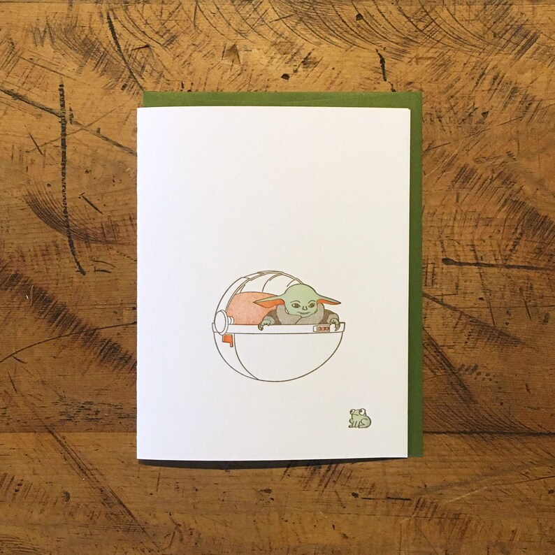Star Wars Baby Yoda Letterpress Card