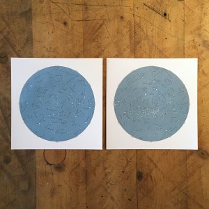 Impresiones tipográficas de mapas estelares - 30 x 30 cm