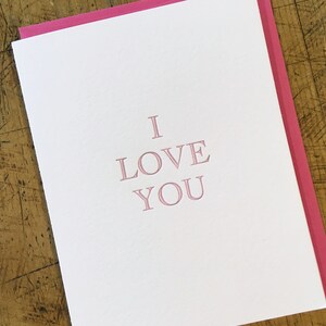 I Love You Letterpress Card afbeelding 2