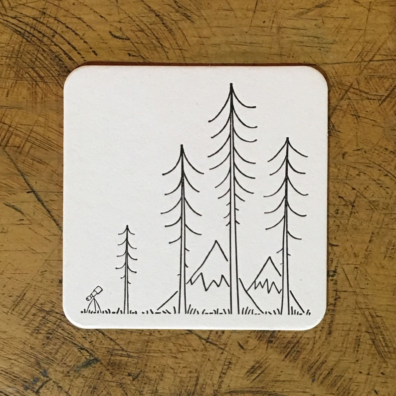 Minimal Adventure Letterpress Coasters - Thumbnail 3