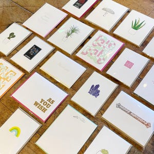 Verschiedene Letterpress Karten - Set von 10