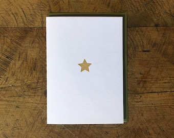 Gold Star Letterpress Holiday Card