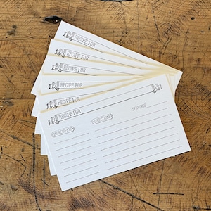 3 "x 5" Letterpress-Rezeptkarten - doppelseitig