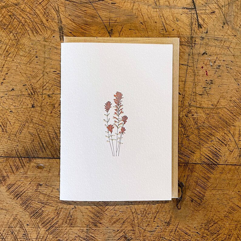 Desert Paintbrush Wildflower Letterpress Card image 1
