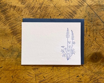 Lupine Letterpress Gift Enclosure Card