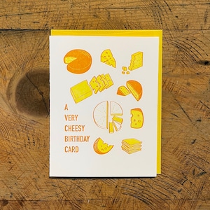 "Letterpress Geburtstagskarte ""Cheesy""."