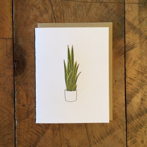 Cartão tipográfico Snake Plant