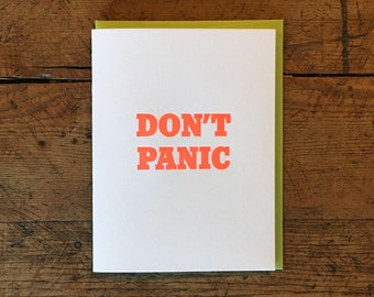 Don't Panic Letterpress Card